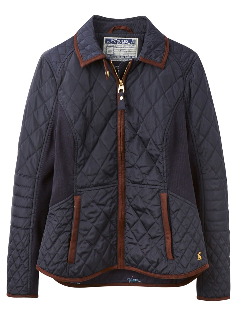 Joules Cotton Marchesa Slim Fit Quilted Jacket in Marine Navy (Blue) Lyst